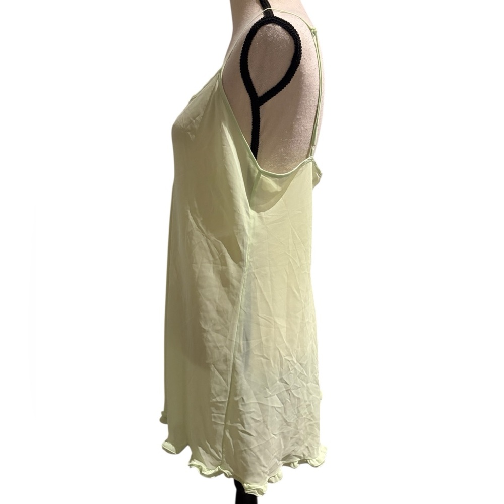 Vintage Y2K Victorias Secret Keylime Green/Yellow Sheer Slip Ruffle Detail Large - Picture 5 of 7